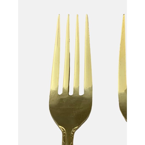 Towle Supreme Cutlery Japan TWS120-GOLD Gold Electroplate 4 Dinner Forks 7.25" - Picture 8 of 8